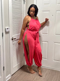 WAIST DEEP-CORAL JUMPSUIT