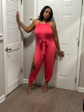 WAIST DEEP-CORAL JUMPSUIT