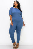 NEVER BASIC-DENIM BLUE JUMPSUIT